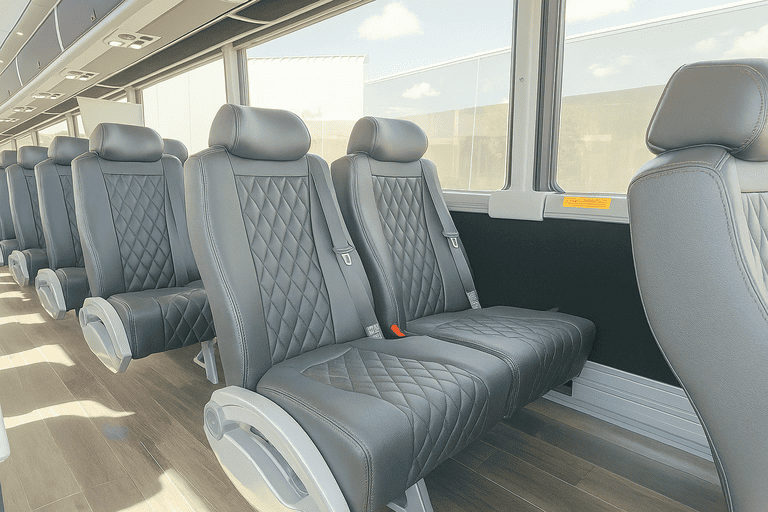 interior of Bus Rental Company Buckeye charter bus